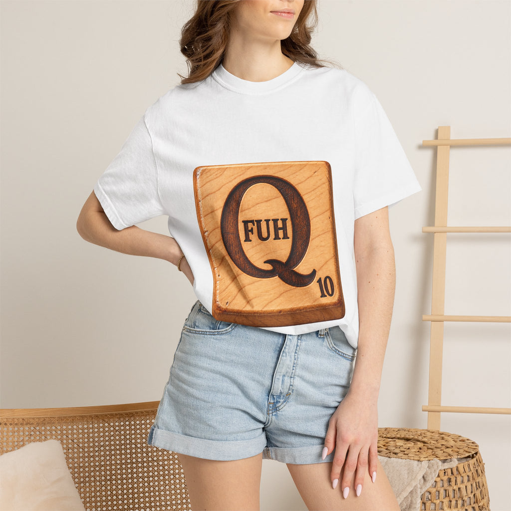 Scrabble Tile 'Q' Tee – Funny FUH 10 Letter Board Shirt