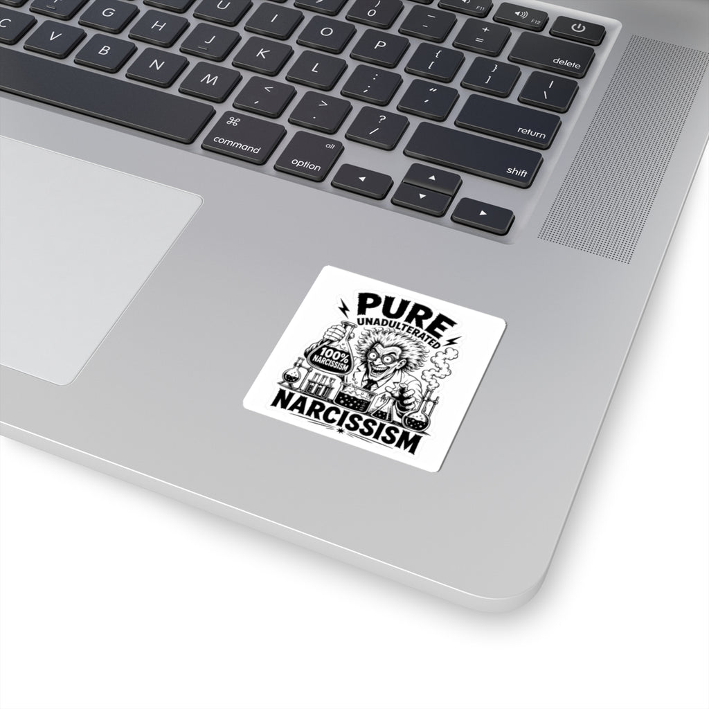 100% Narcissism Sticker — Mad Scientist Graphic