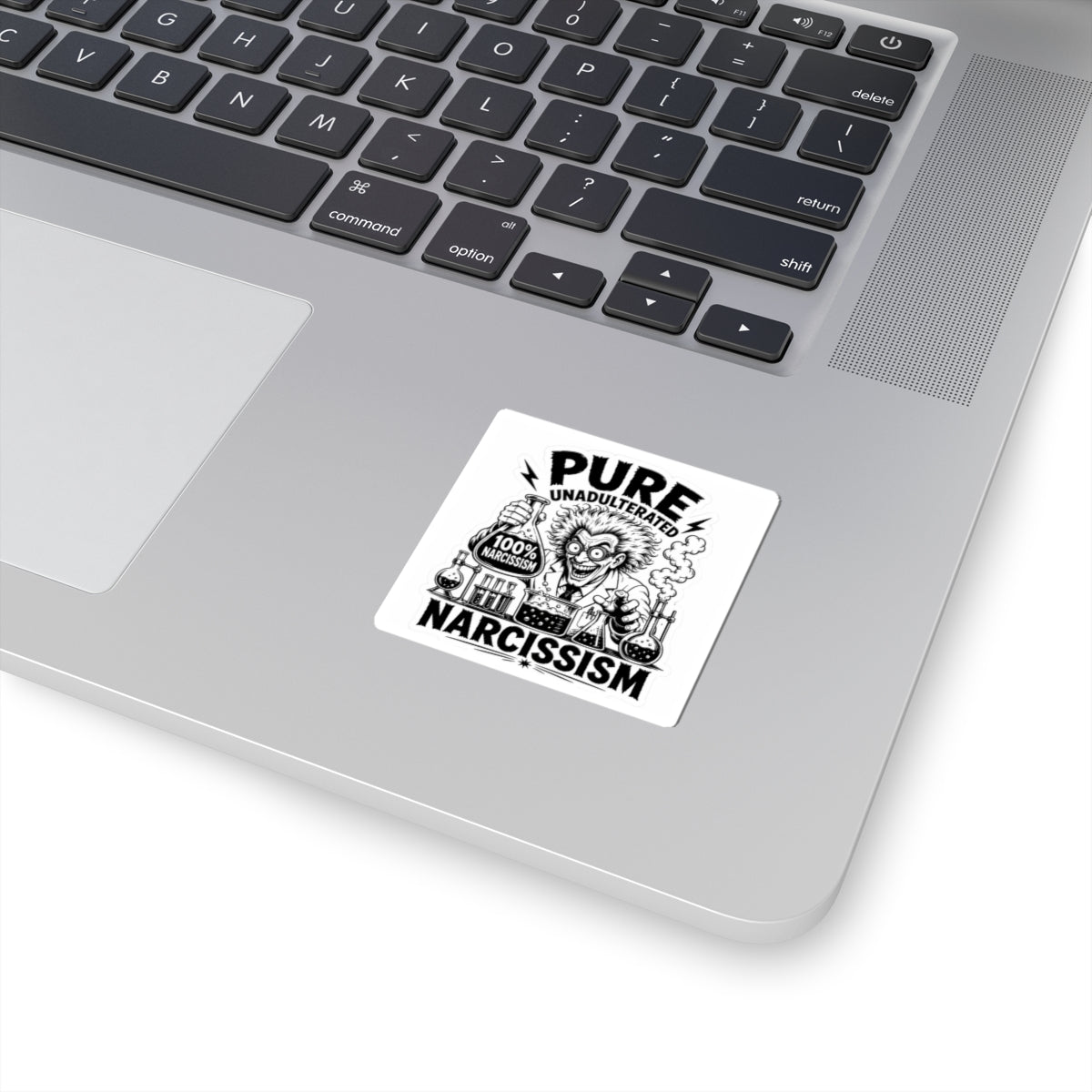 100% Narcissism Sticker — Mad Scientist Graphic