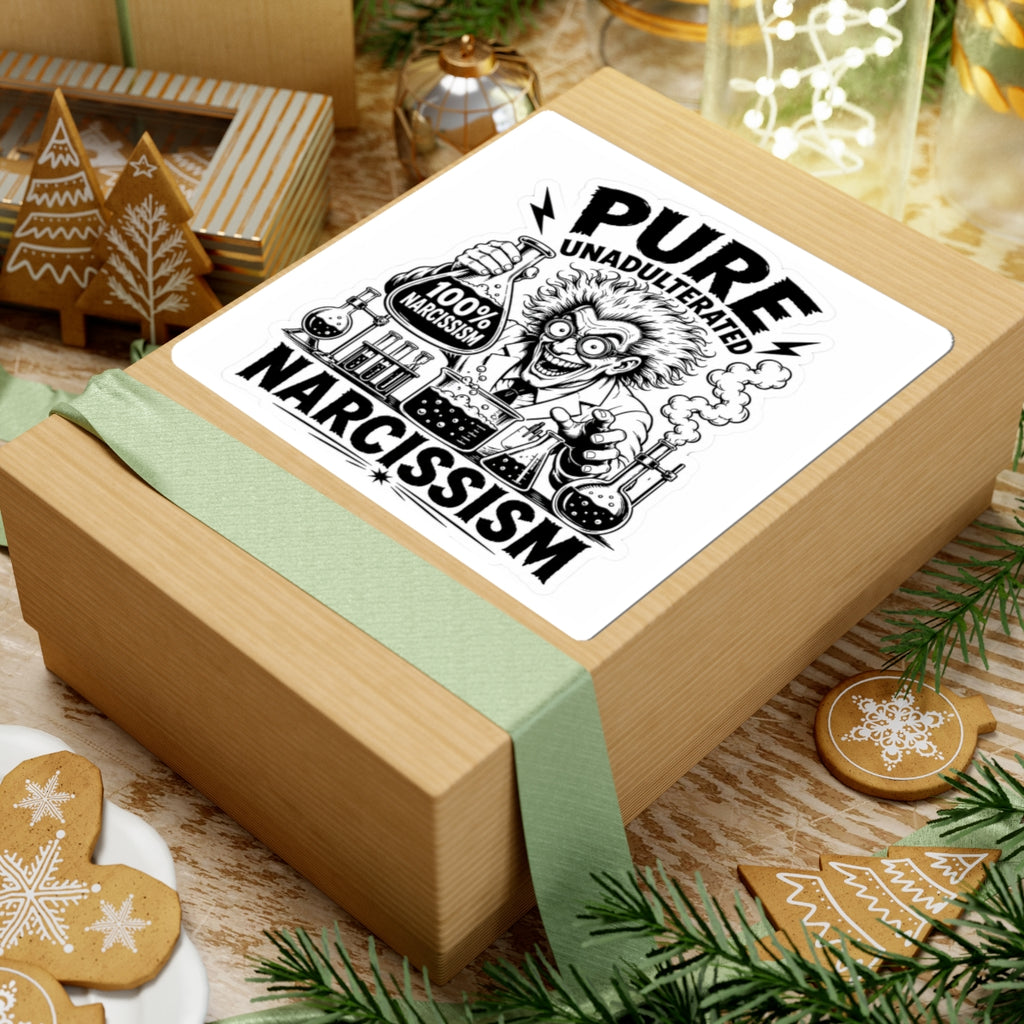 100% Narcissism Sticker — Mad Scientist Graphic