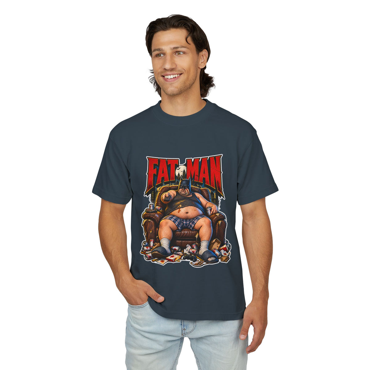 Fat Man Premium T-Shirt — Retro Comic Parody