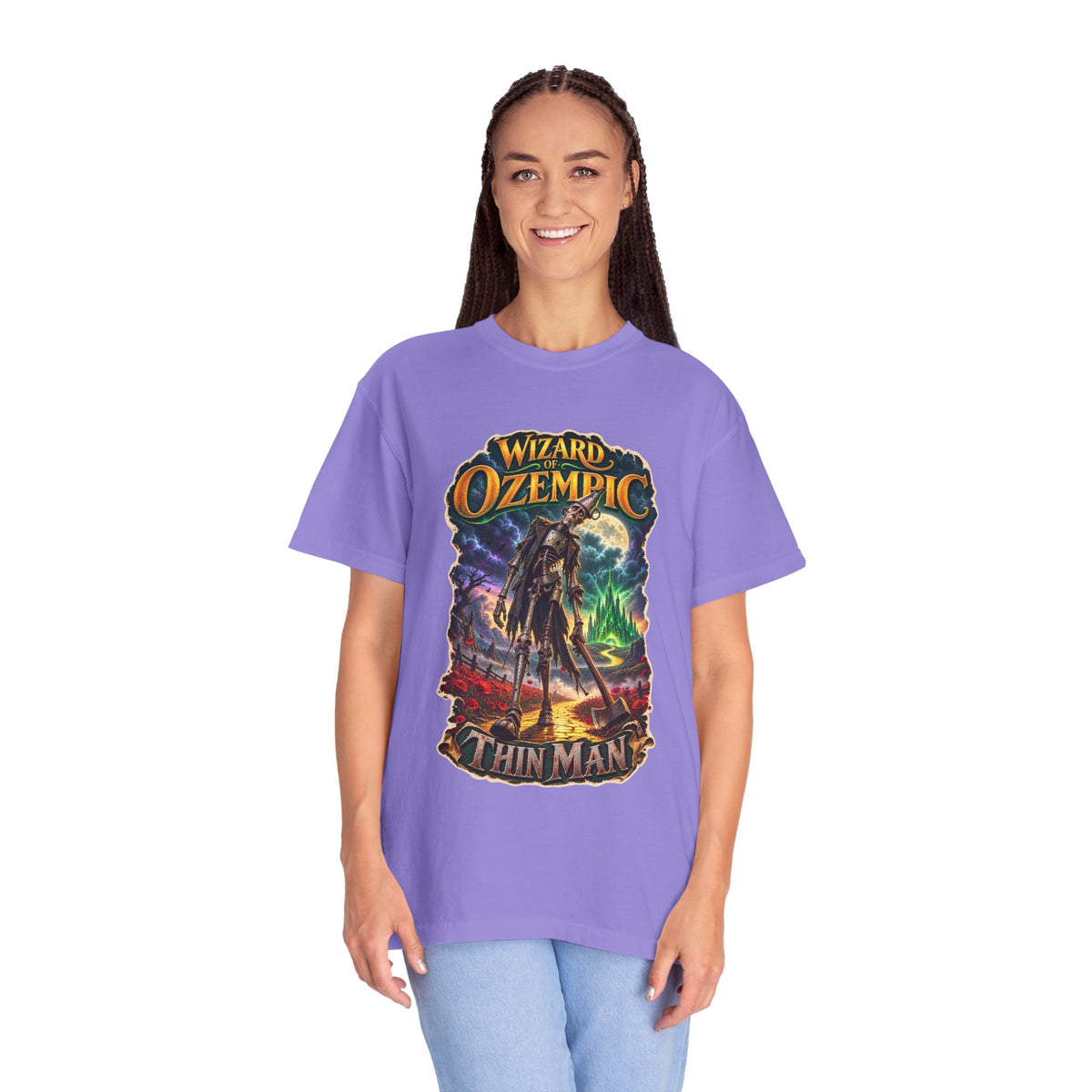Wizard of Ozempic: Thin Man Premium T-Shirt — Retro Fantasy Graphic