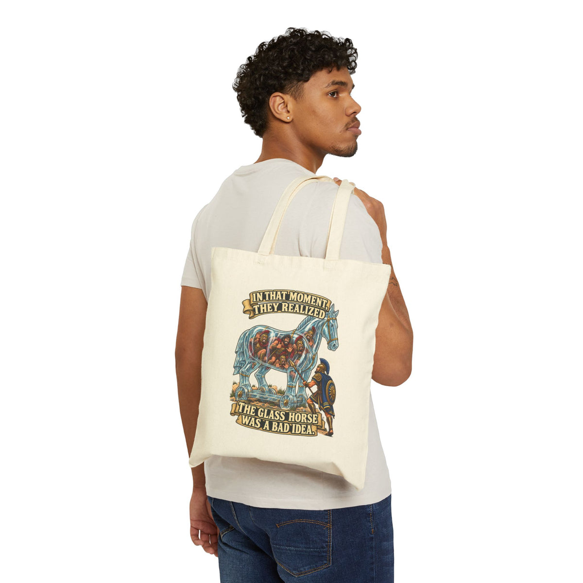 Glass Horse Tote Bag — "The Glass Horse Was a Bad Idea" Canvas Shopper