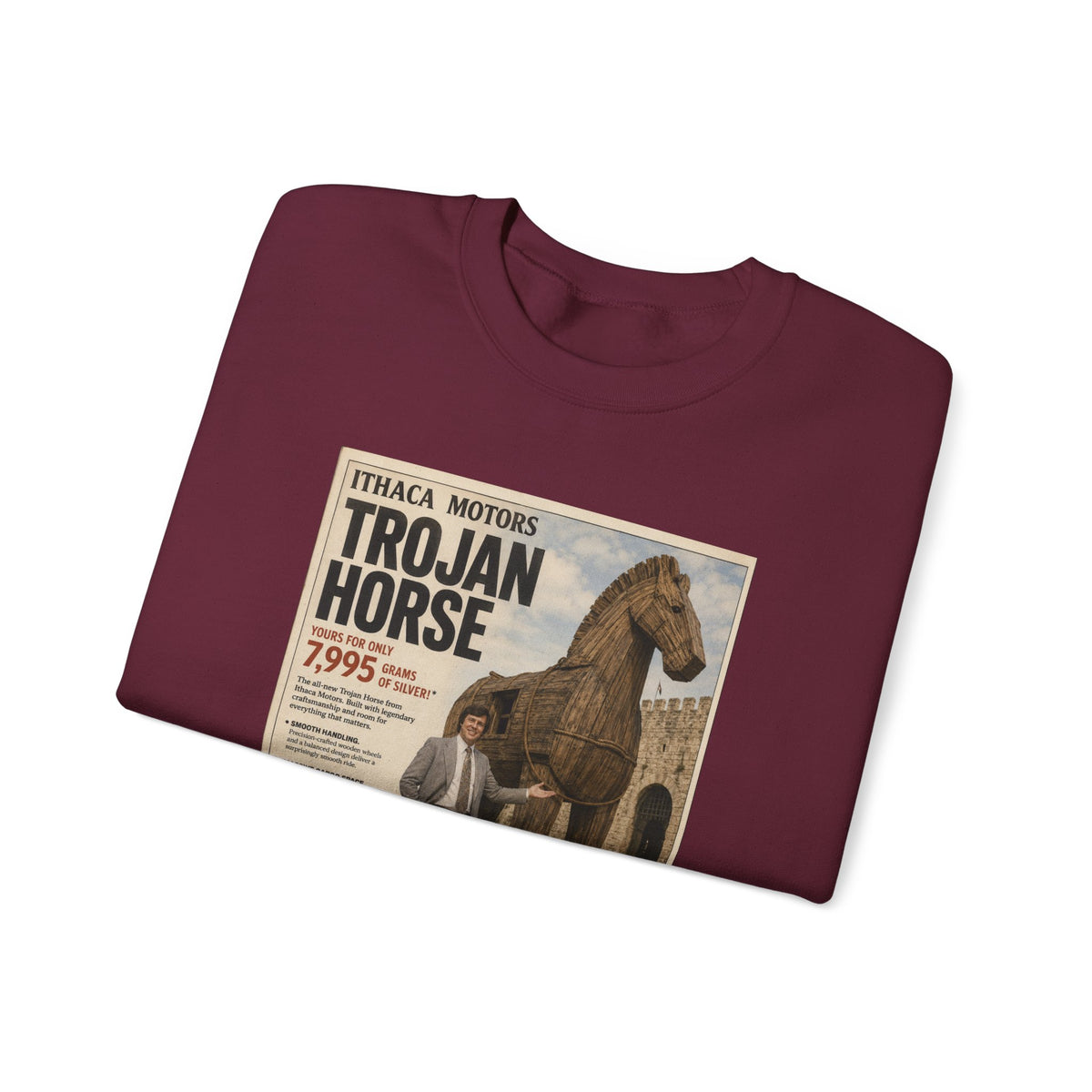 Trojan Horse Sweatshirt — Vintage Mythology Poster