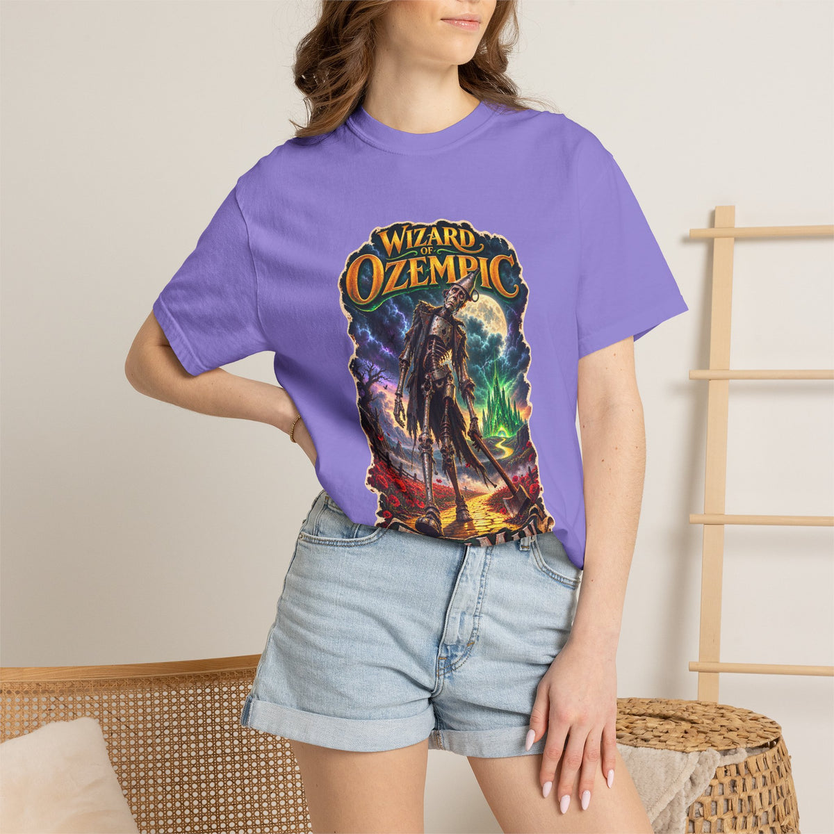 Wizard of Ozempic: Thin Man Premium T-Shirt — Retro Fantasy Graphic