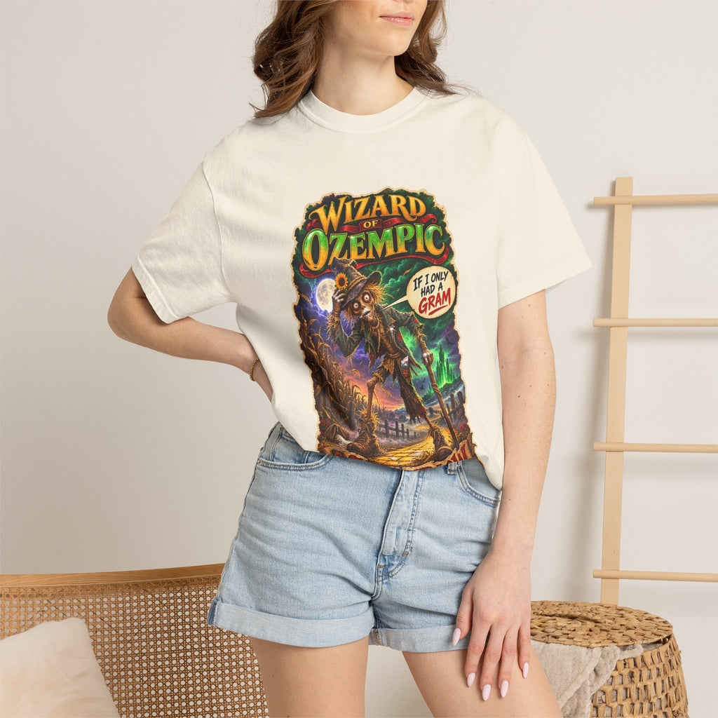 Wizard of Ozempic: Scareblow Premium T-Shirt — Retro Fantasy Graphic