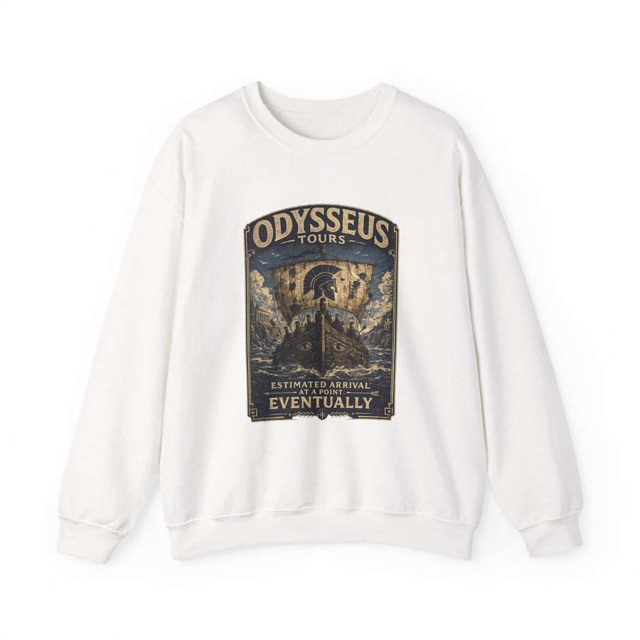 Odysseus Tours Sweatshirt — Estimated Arrival: Eventually