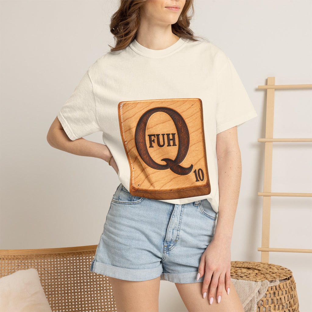 Scrabble Tile 'Q' Tee – Funny FUH 10 Letter Board Shirt