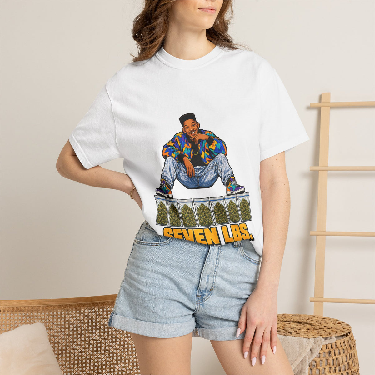 Seven Lbs. Premium T-Shirt — 90s Cannabis Parody