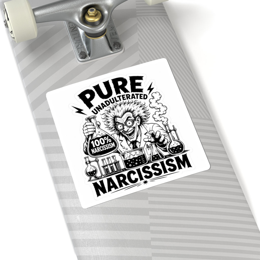 100% Narcissism Sticker — Mad Scientist Graphic