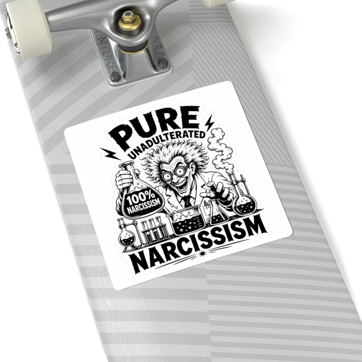 100% Narcissism Sticker — Mad Scientist Graphic