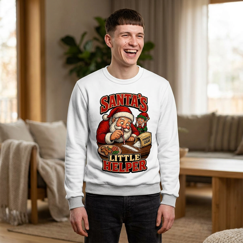 Santa’s Little Helper Sweater — Powdered Sugar Edition