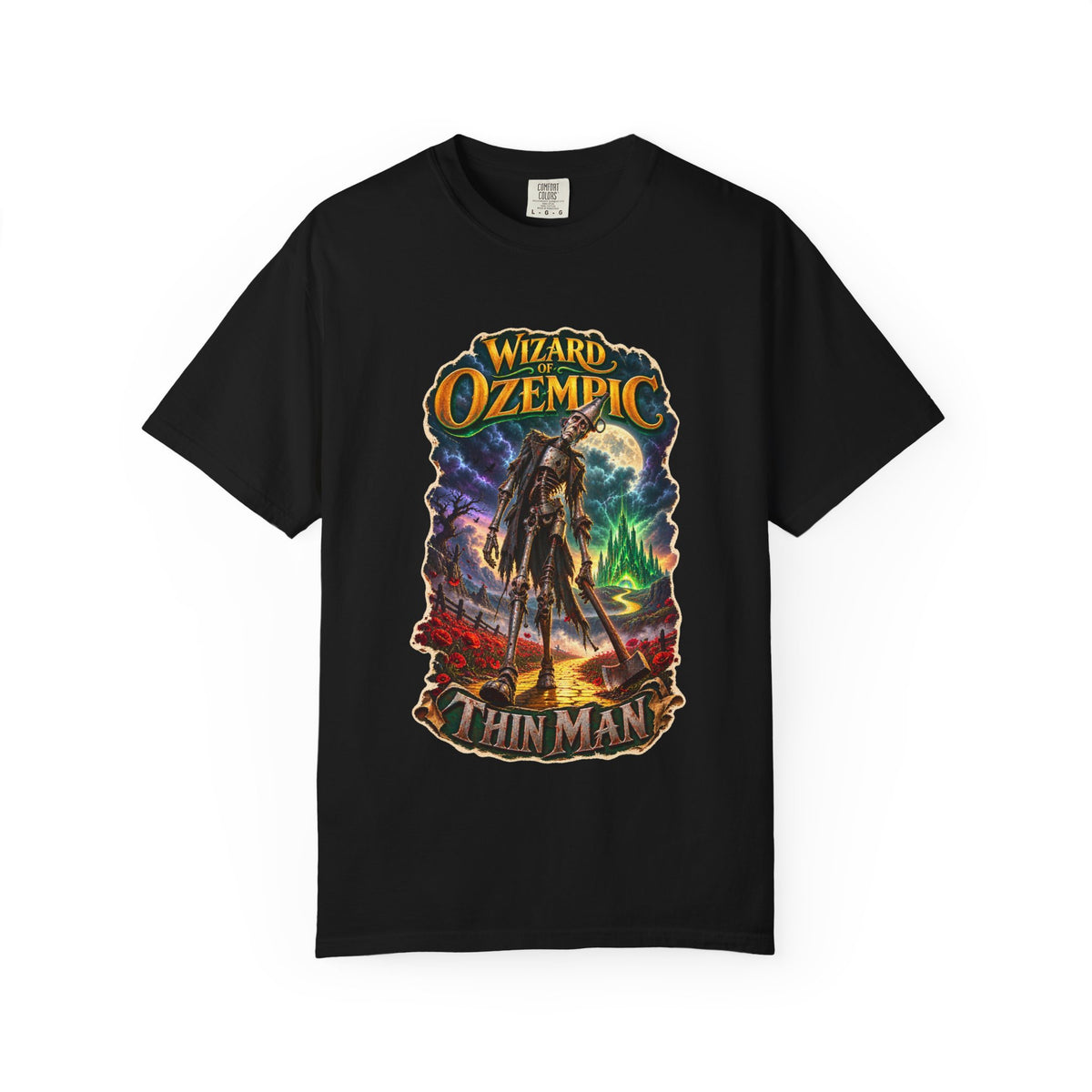 Wizard of Ozempic: Thin Man Premium T-Shirt — Retro Fantasy Graphic