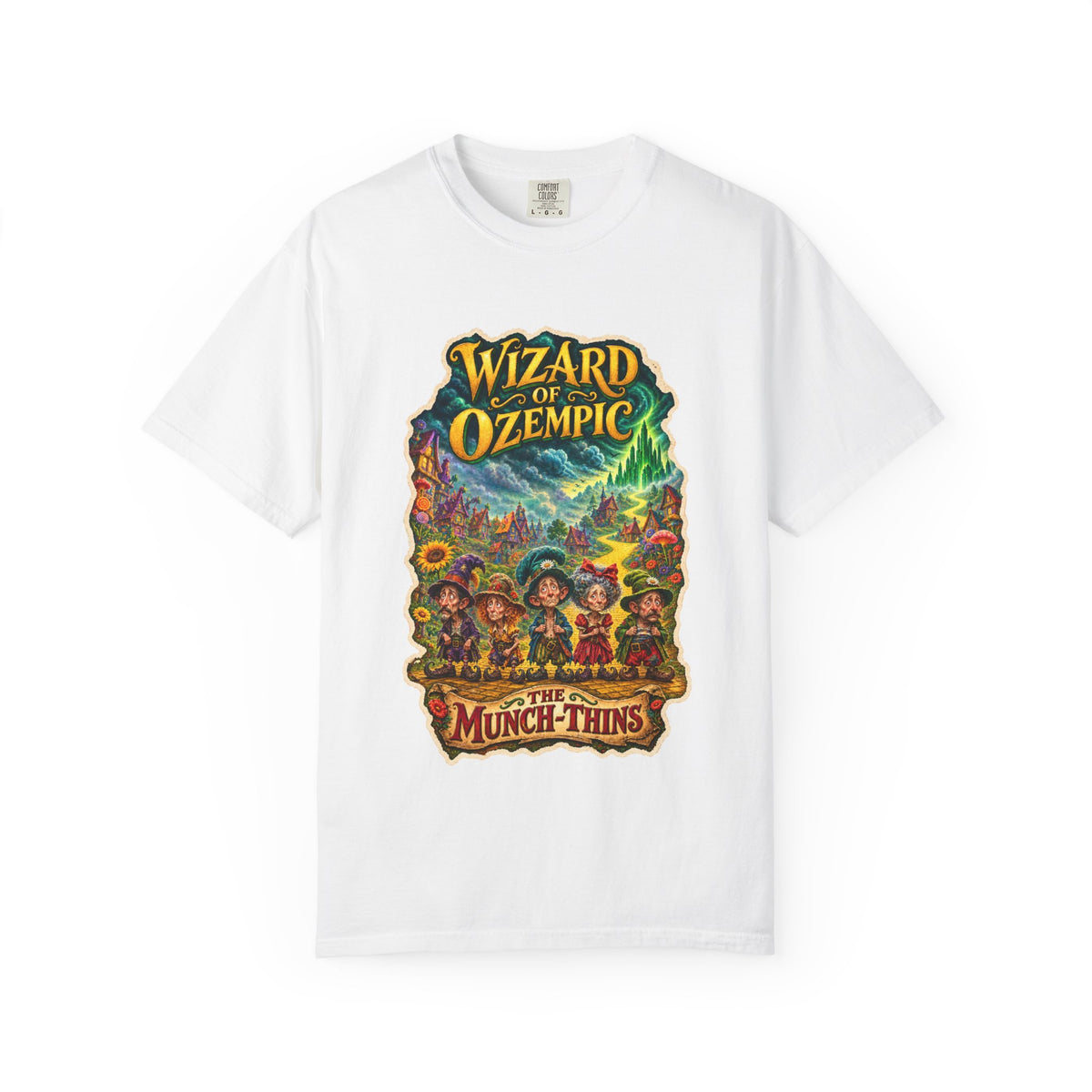 Wizard of Ozempic: The Munch-Thins Premium T-Shirt — Retro Fantasy Graphic