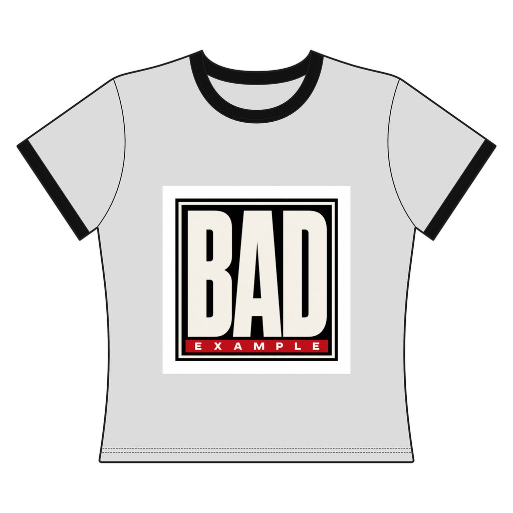 BAD Example Women’s Premium Ringer T-Shirt — Retro Logo
