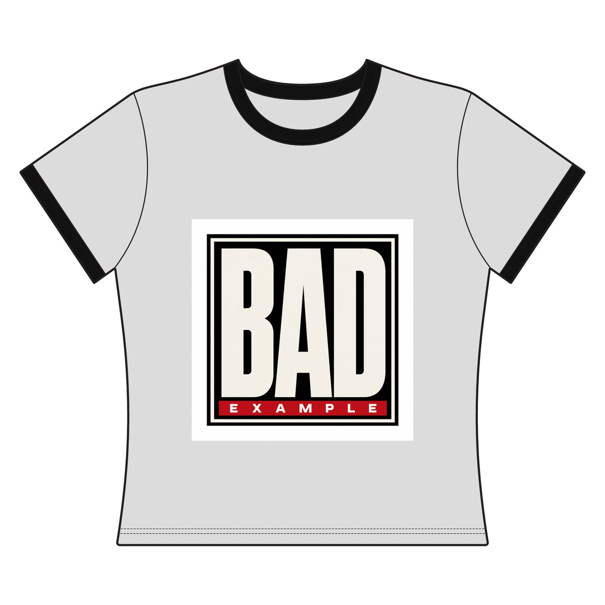 BAD Example Women’s Premium Ringer T-Shirt — Retro Logo