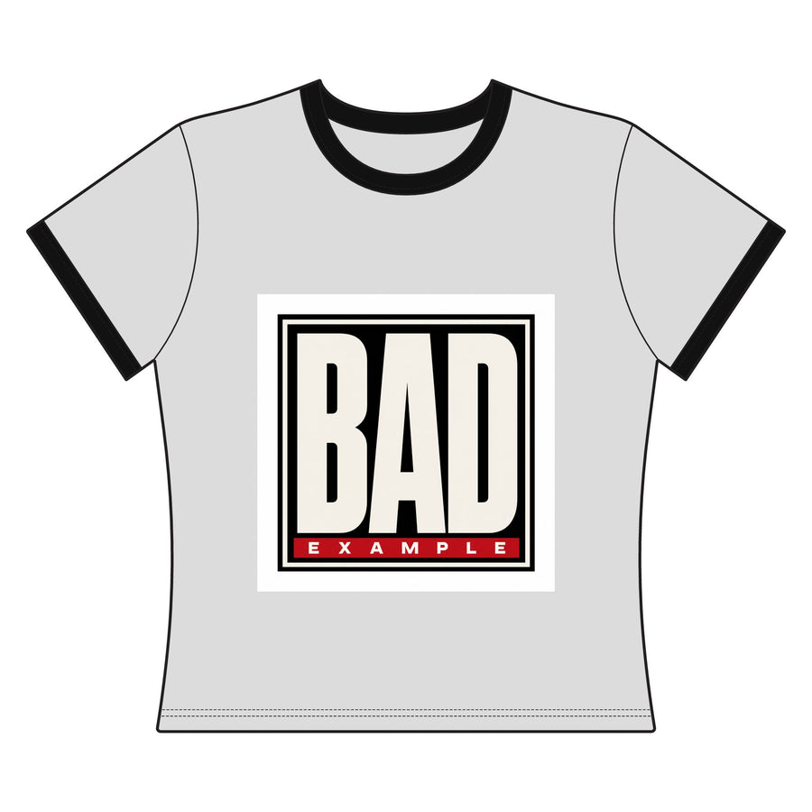 BAD Example Women’s Premium Ringer T-Shirt — Retro Logo