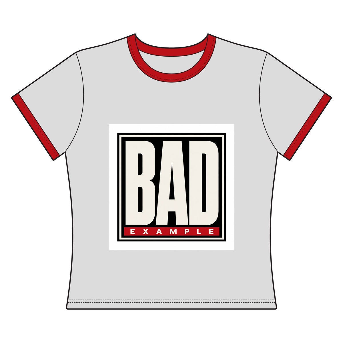 BAD Example Women’s Premium Ringer T-Shirt — Retro Logo