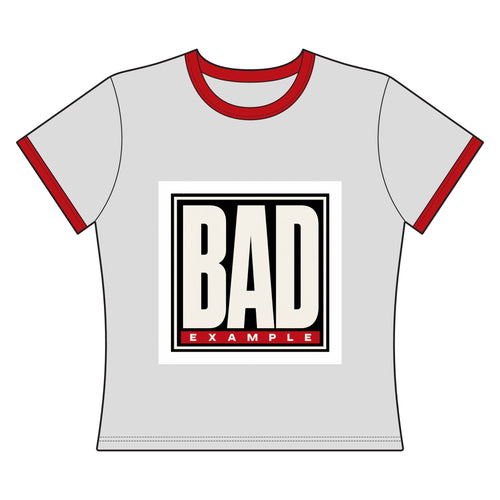BAD Example Women’s Premium Ringer T-Shirt — Retro Logo