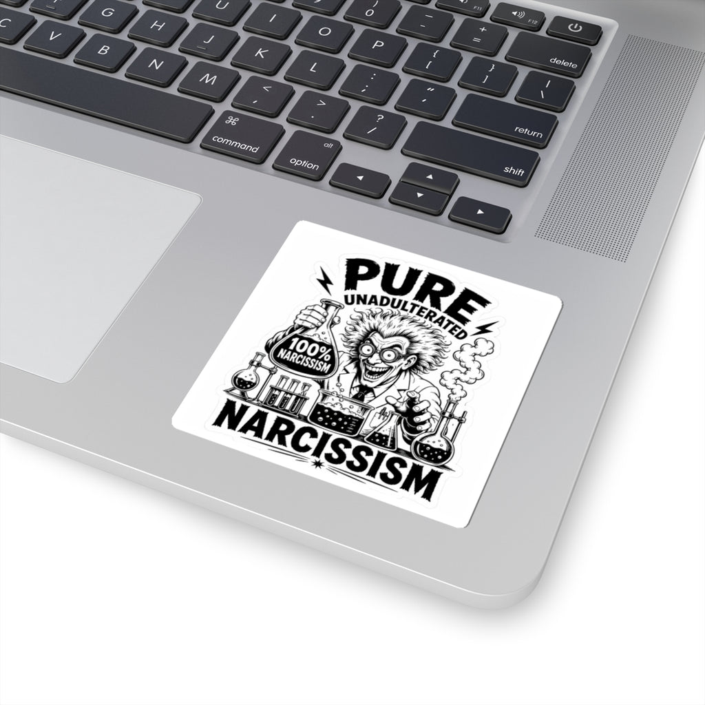 100% Narcissism Sticker — Mad Scientist Graphic