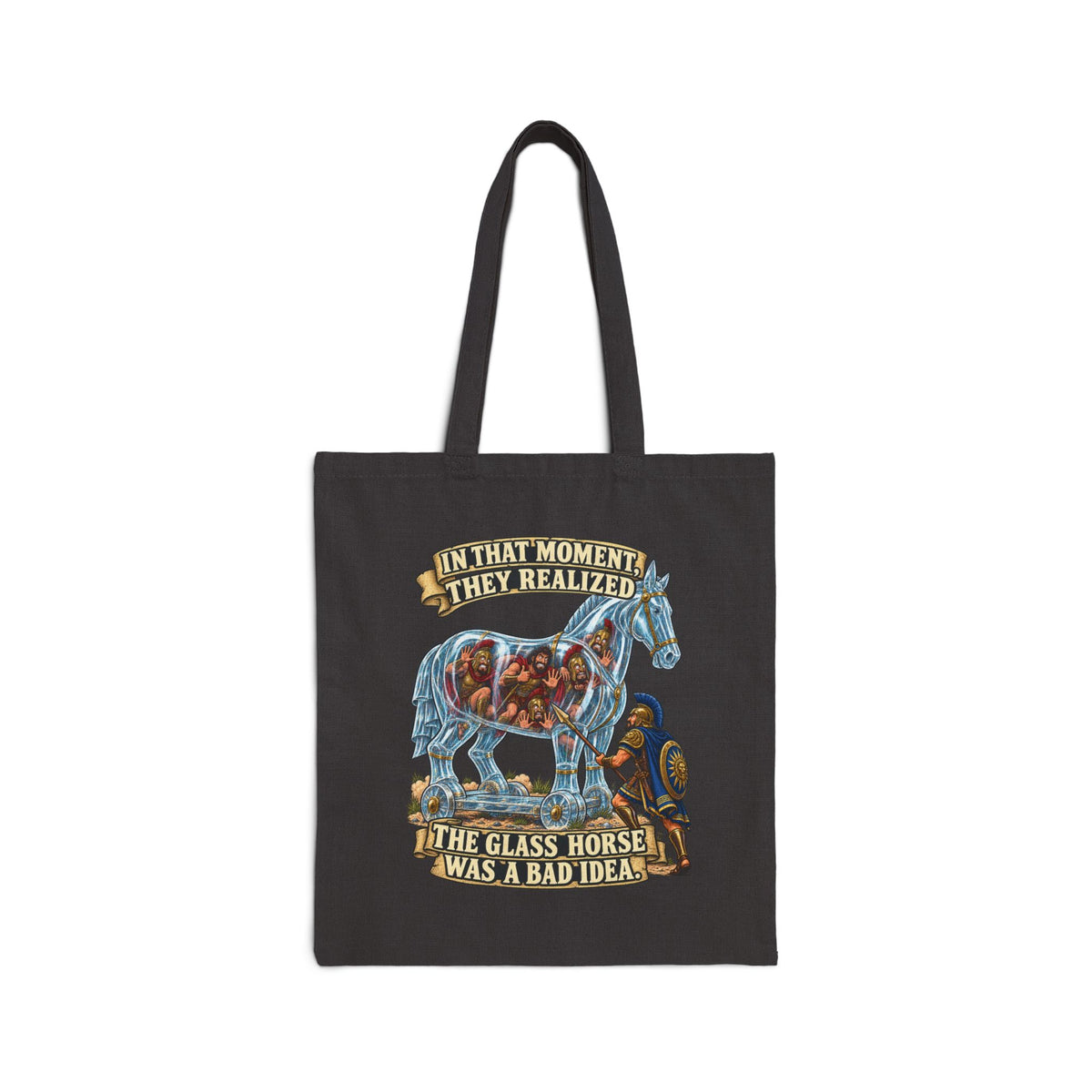 Glass Horse Tote Bag — "The Glass Horse Was a Bad Idea" Canvas Shopper