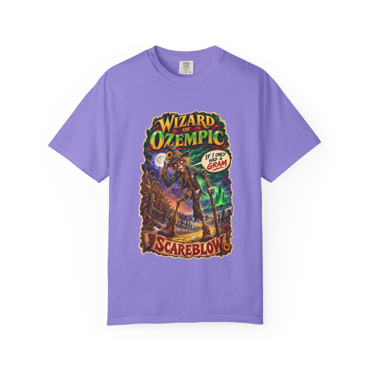Wizard of Ozempic: Scareblow Premium T-Shirt — Retro Fantasy Graphic