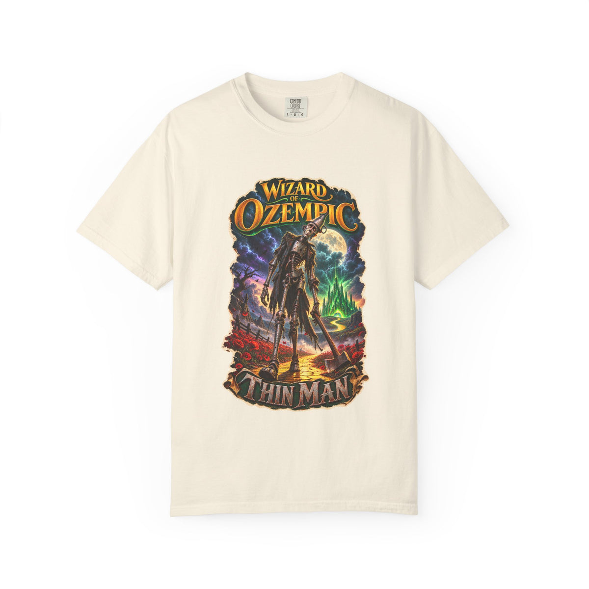 Wizard of Ozempic: Thin Man Premium T-Shirt — Retro Fantasy Graphic