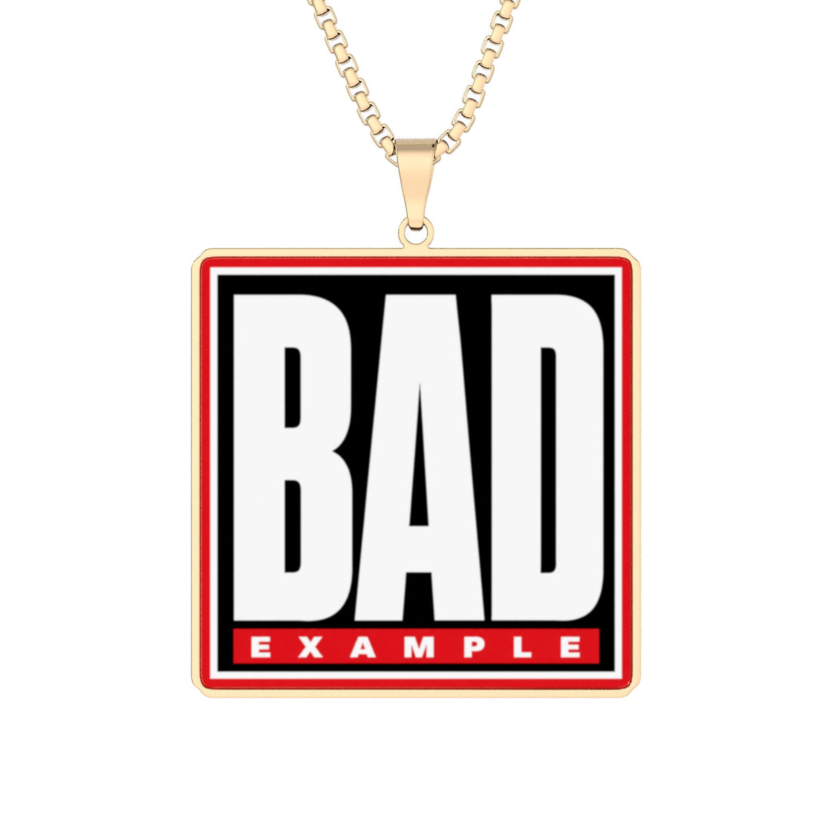 BAD Example Pendant Necklace — Square Logo Charm