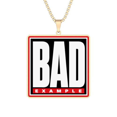 BAD Example Pendant Necklace — Square Logo Charm