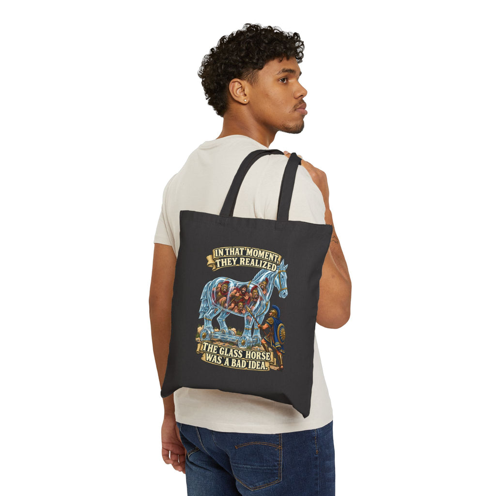 Glass Horse Tote Bag — "The Glass Horse Was a Bad Idea" Canvas Shopper