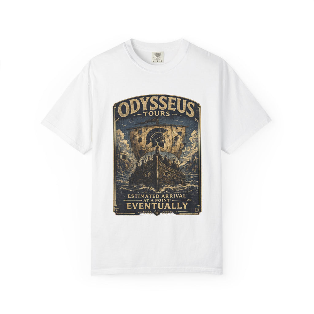 Odysseus Tours Premium T-Shirt — Estimated Arrival: Eventually