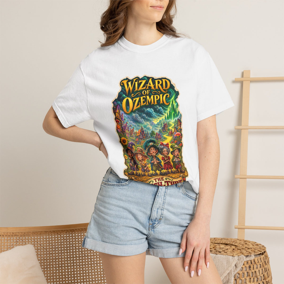 Wizard of Ozempic: The Munch-Thins Premium T-Shirt — Retro Fantasy Graphic